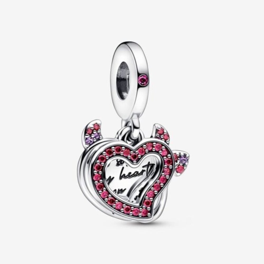 Pandora Devil Heart Double Dangle Charm